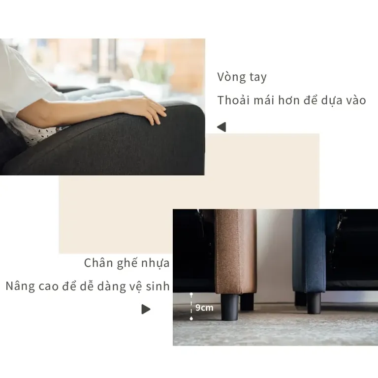 Ghế Sofa Thư Giãn RICHOME SF001GR/SF075 Thiết Kế Ngả Lưng 155 Độ Mêm Mại, Đa Năng Và Sang Trọng