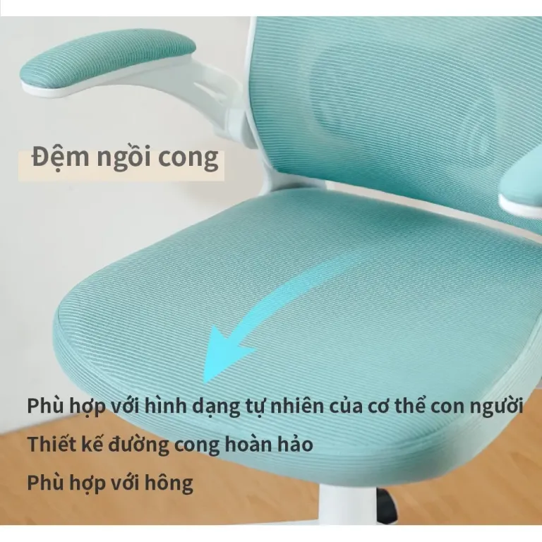 Ghế Văn Phòng Công Thái Học RICHOME CH1402, Tay Gập, Điều Chỉnh Lưng, Chống Gù. Hàng Nhập Khẩu