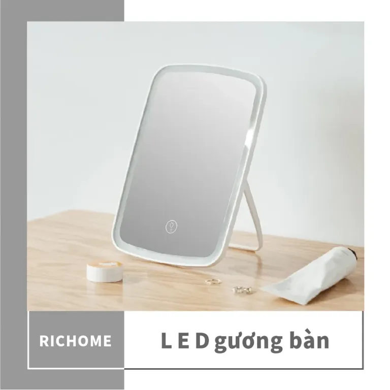 Gương Decor Trang Trí MR148 Gương Có Đèn LED, Nút Cảm Biến Tắt Bật RICHOME