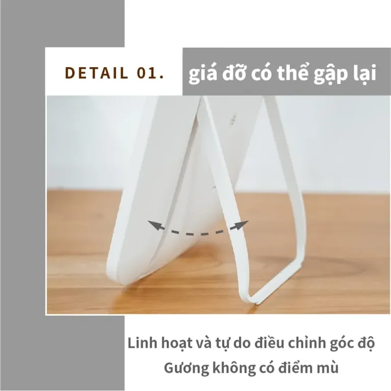 Gương Decor Trang Trí MR148 Gương Có Đèn LED, Nút Cảm Biến Tắt Bật RICHOME