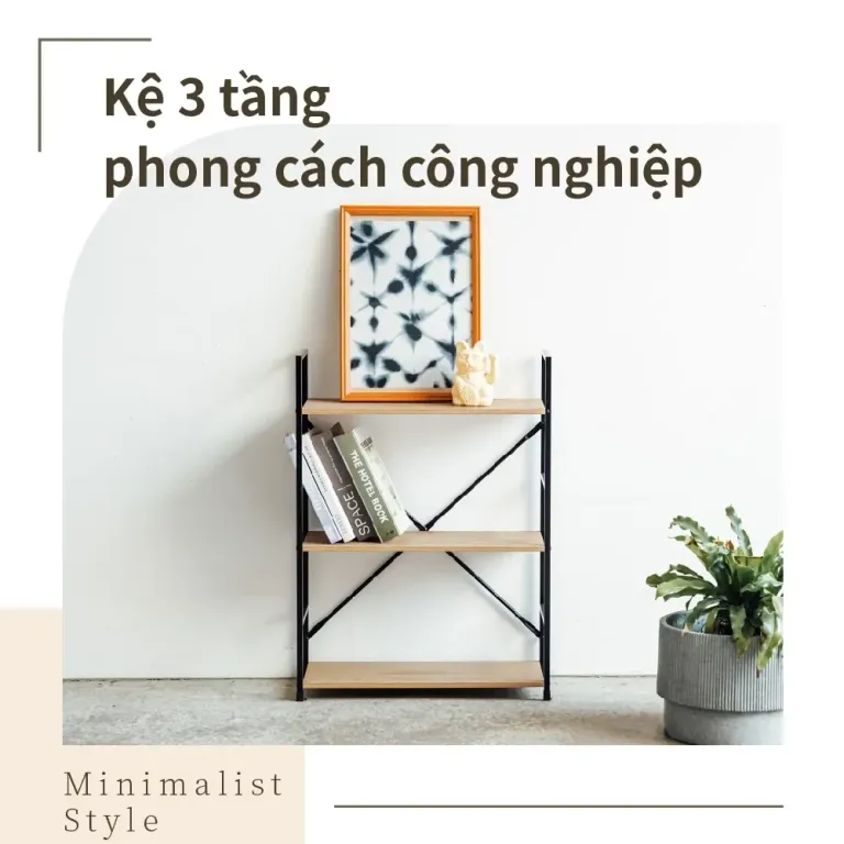 Kệ Để Đồ Đa Năng 3 Tầng,Kệ Trưng Bày Chân Sắt Chắc Chắn RICHOME SH605, Thiết Kế Hiện Đại, Sang Trọng