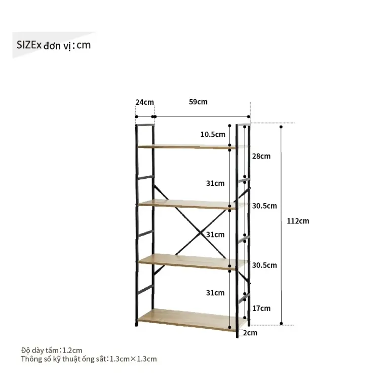 Kệ Để Đồ Đa Năng, Kệ Trưng Bày Khung Sắt Chắc Chắn RICHOME SH606, Thiết Kế Hiện Đại, Sang Trọng