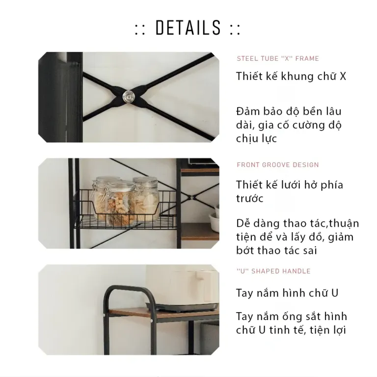 Kệ Nhà Bếp, Kệ Bếp Đa Năng Ván MDF Phủ Melamine Chống Xước, Kệ Bếp Đa Năng Thông Minh RICHOME SH549