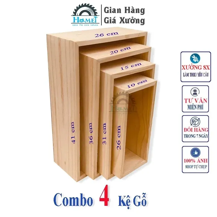 Kệ Trang Trí Treo Tường Bằng Gỗ Thiết Kế Hiện Đại Đa Dụng (HAMET_BKGBO4) Chất Gỗ Tự Nhiên Mang Lại Sự Tinh Tế Và Ấm Áp