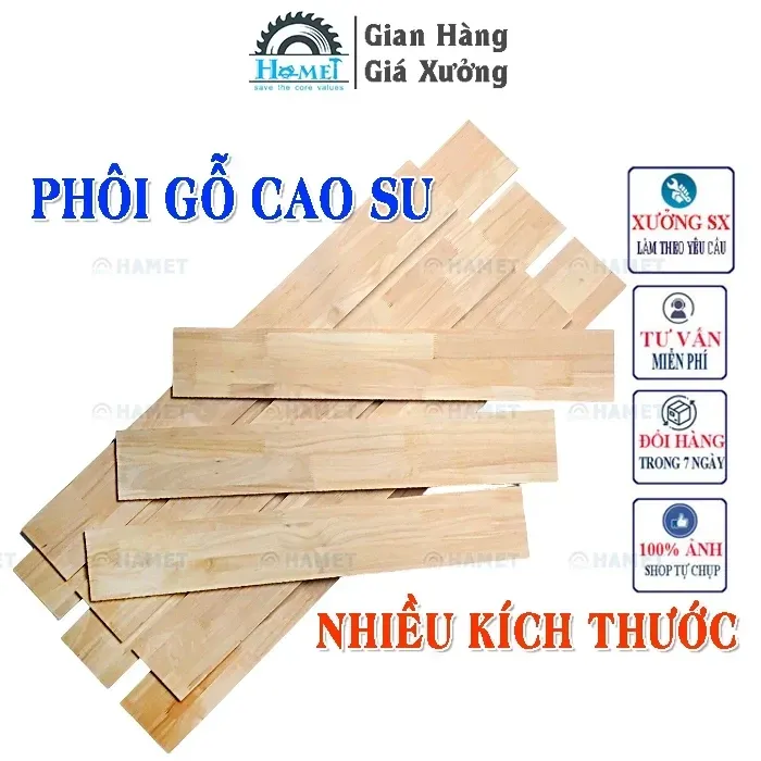 Thanh Gỗ Cao Su Bản 13cm Dùng Làm Kệ - Giá Đỡ - Kệ Gia Vị. HAMET 100% Gỗ Thịt Cao Su Có Độ Bền Cao Dể Dàng Gia Công