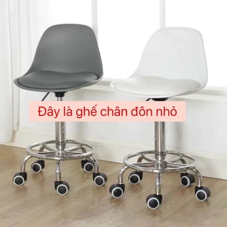 Ghế Đôn Spa Mặt Đệm Chân Bánh Xe Xoay (J05 Nhỏ Bánh Xe)