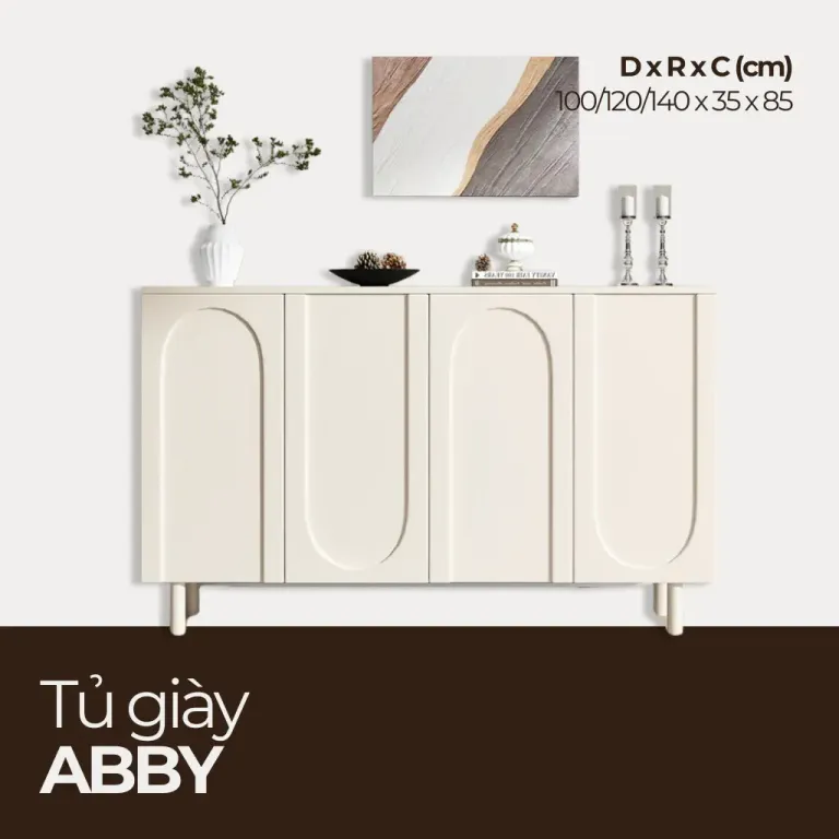 ABBY, Tủ Giày Dép, Cách Điệu Sang Trọng, TG_021, Chiềudàix35x85cm, Nội thất HGF HOANG GIANG