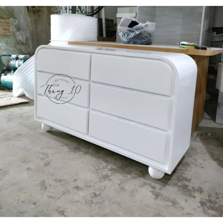 [Ảnh thật] TỦ CONSOLE DECOR HIỆN ĐẠI CHÂN CẦU/ TỦ ĐỒ 6 HỘC GỖ Dài 1m2 x Sâu 40cm x Cao 80cm