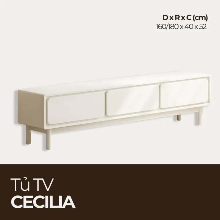 CECILIA, Tủ Tivi 3 Hộc Kéo Phủ Sơn Phong Cách Hiện Đại Tinh Tế,TTV_039,Chiềudàix40x52cm,Nội thất HGF