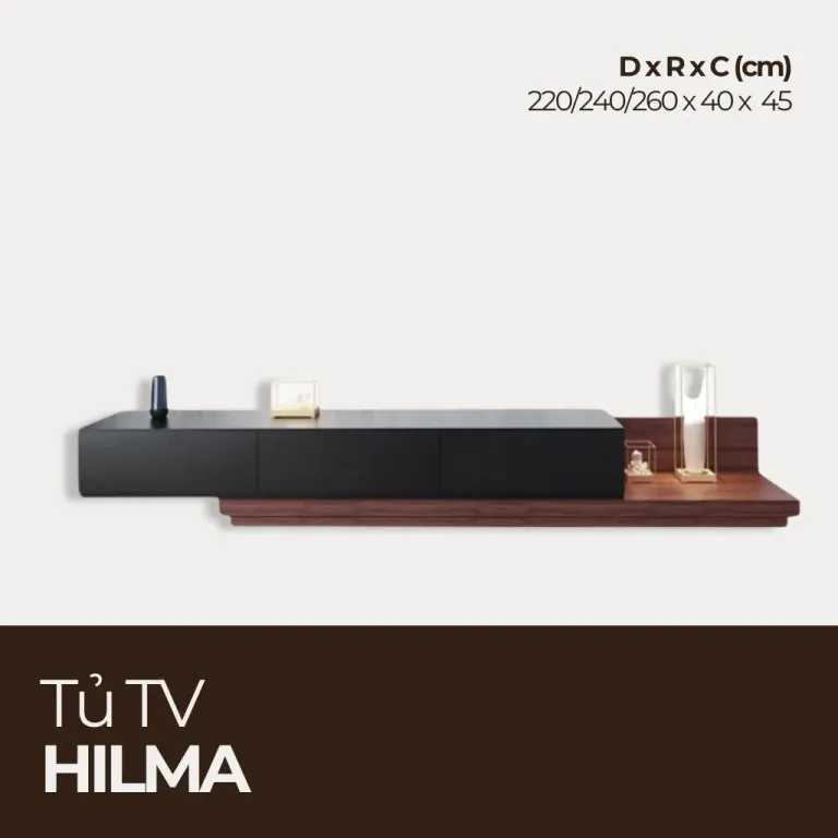 HILMA, Tủ Tivi 3 Hộc Kéo Hiện Đại Phủ Sơn 2K, TTV_066, Chiềudàix40x45cm, Nội thất HGF