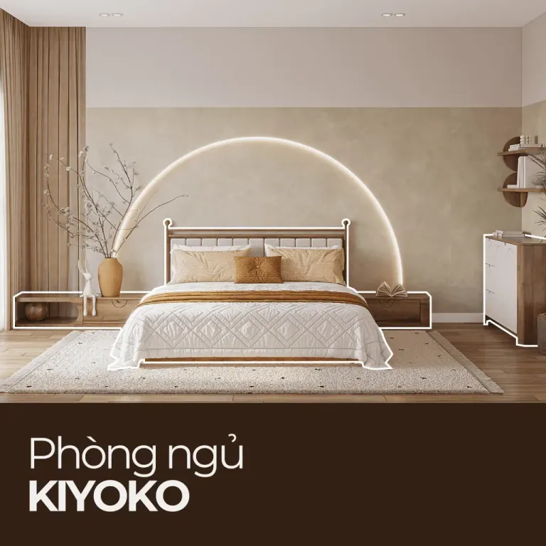 KIYOKO, Combo Phòng Ngủ Phong Cách Hiện Đại Trang Nhã, CBN_015, Nội thất HGF