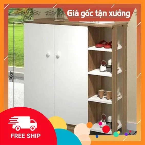 Tủ Giày Gỗ Thông Minh 2 Gian Gỗ MDF Cao Cấp, Sang Trọng.