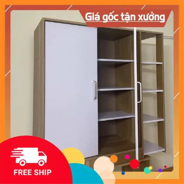 Tủ Giày Gỗ Thông Minh 2 Gian Gỗ MDF Cao Cấp, Sang Trọng.