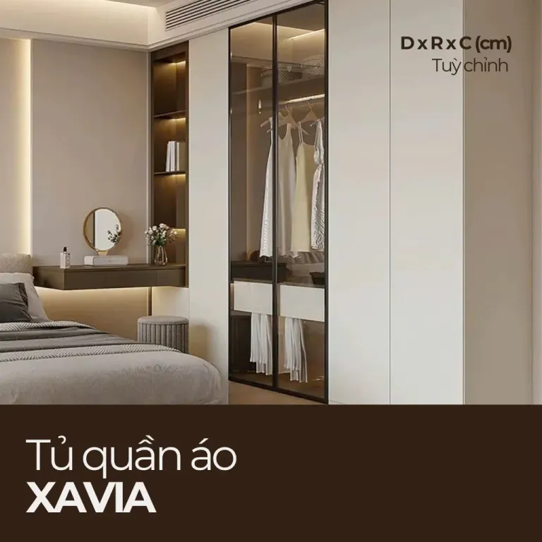 XAVIA, Tủ Quần Áo Gỗ MDF Sang Trọng Tinh Tế, TQA_042, Chiều dài x 60 x chiều cao cm, Nội thất HGF HOÀNG GIANG