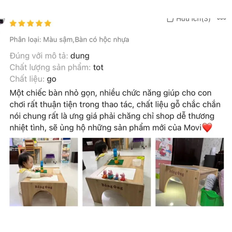 Bàn hoạt động cho bé, bàn giác quan, bàn ngồi bệt Movi