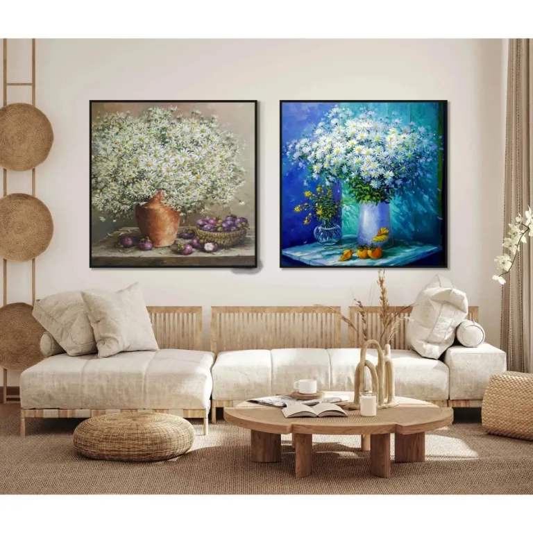 (BÌnh Hoa Xuân) 60x60cmTranh in canvas kích thước chủ đề Bình Hoa Tết