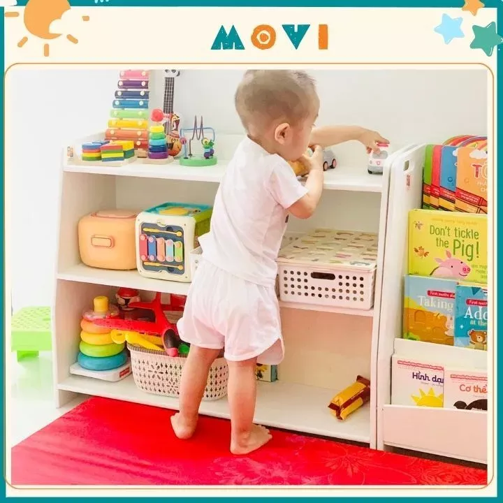 Kệ sách cho bé, kệ đồ chơi cho bé,kệ giáo cụ, giá sách gỗ Montessori cho bé KDC