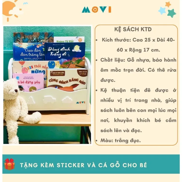 Kệ sách, giá sách mini, kệ sách mini, kệ sách để bàn cho bé Movi KTD