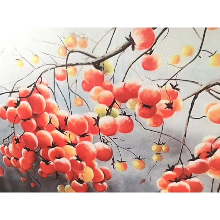 (new) 60x120cm tranh cành hồng may mắn 2 - tranh in vải canvas, đủ khung hoặc căng xát xi