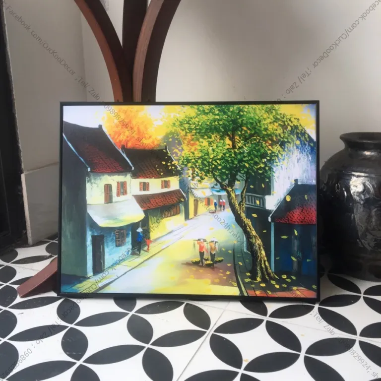 Tranh Hà Nội Phố - tranh in canvas kích thước cơ bản 35x50cm ( có thể làm theo kích thước khác)