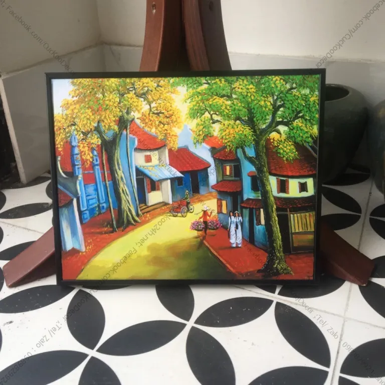 Tranh Hà Nội Phố - tranh in canvas kích thước cơ bản 35x50cm ( có thể làm theo kích thước khác)