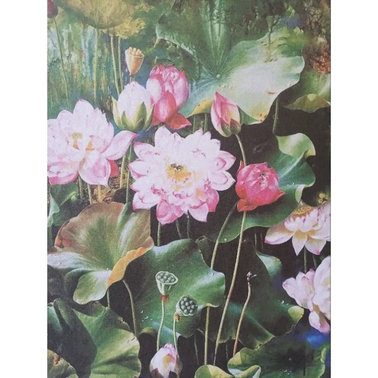 Tranh hoa sen kt: 60x60cm - chất liệu canvas,đủ khung và đinh treo, mẫu mã tùy chọn