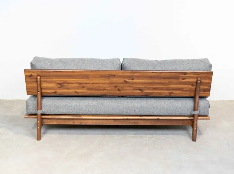 Ghế Sofa Gỗ Tràm Tự Nhiên MOHO VLINE 601 Màu Xám Đậm