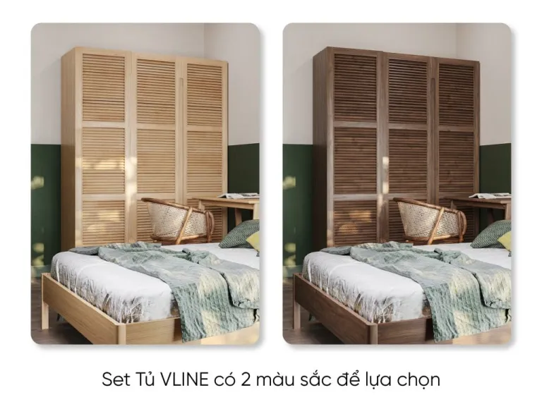 Set Tủ Quần Áo Gỗ MOHO VLINE 601 3 Cánh