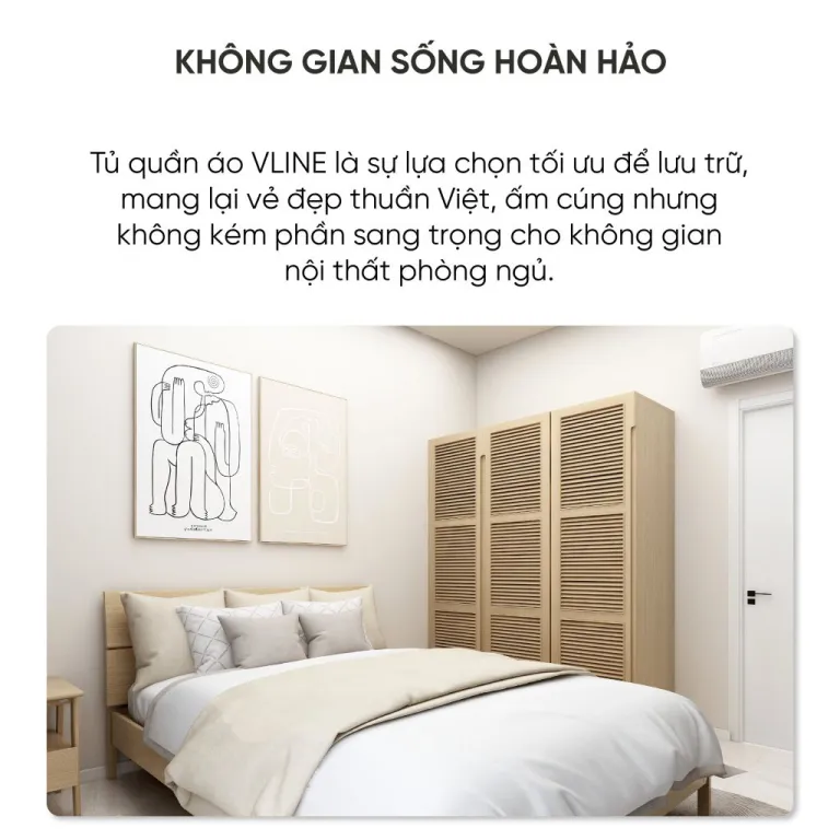 Set Tủ Quần Áo Gỗ MOHO VLINE 601 3 Cánh