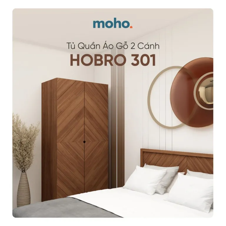 Tủ Quần Áo Gỗ MOHO HOBRO 301 2 Cánh