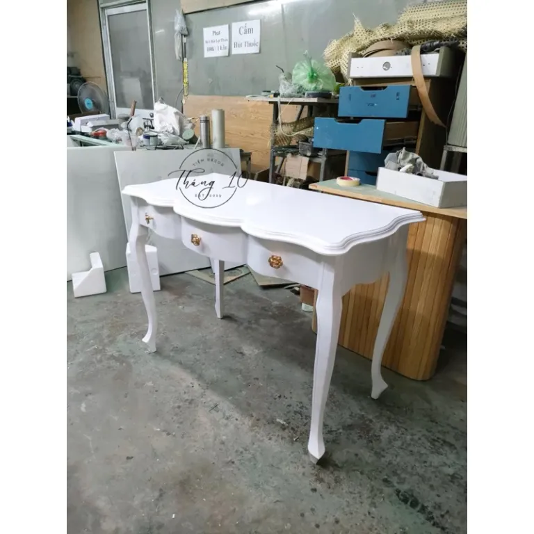 [Ảnh thật] BÀN CONSOLE - BÀN LÀM VIỆC GỖ TÂN CỔ ĐIỂN CHÂN QUỲ DECOR/ TRANG ĐIỂM/ MAKE UP - Nhận Làm Theo Yêu Cầu