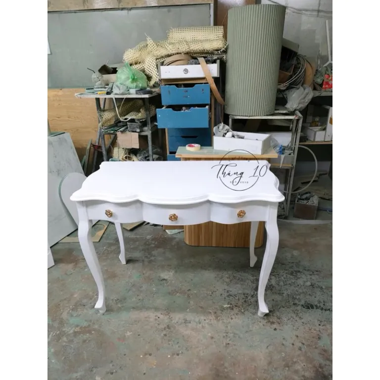 [Ảnh thật] BÀN CONSOLE - BÀN LÀM VIỆC GỖ TÂN CỔ ĐIỂN CHÂN QUỲ DECOR/ TRANG ĐIỂM/ MAKE UP - Nhận Làm Theo Yêu Cầu