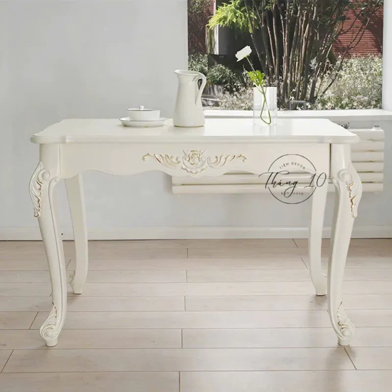 BÀN ĂN - BÀN LÀM VIỆC/ BÀN CONSOLE GỖ CHÂN QUỲ CHẠM KHẮC CỔ ĐIỂN #tiemdecorthang10